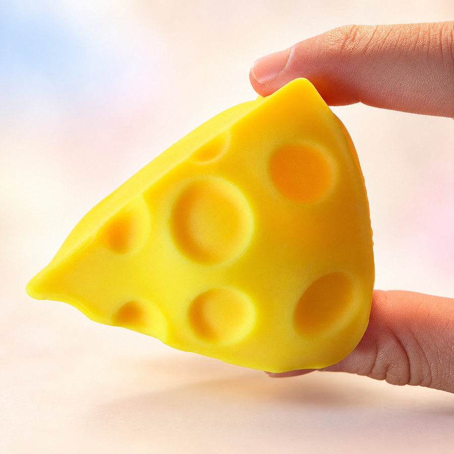 Cheese wedge squishy — bright background