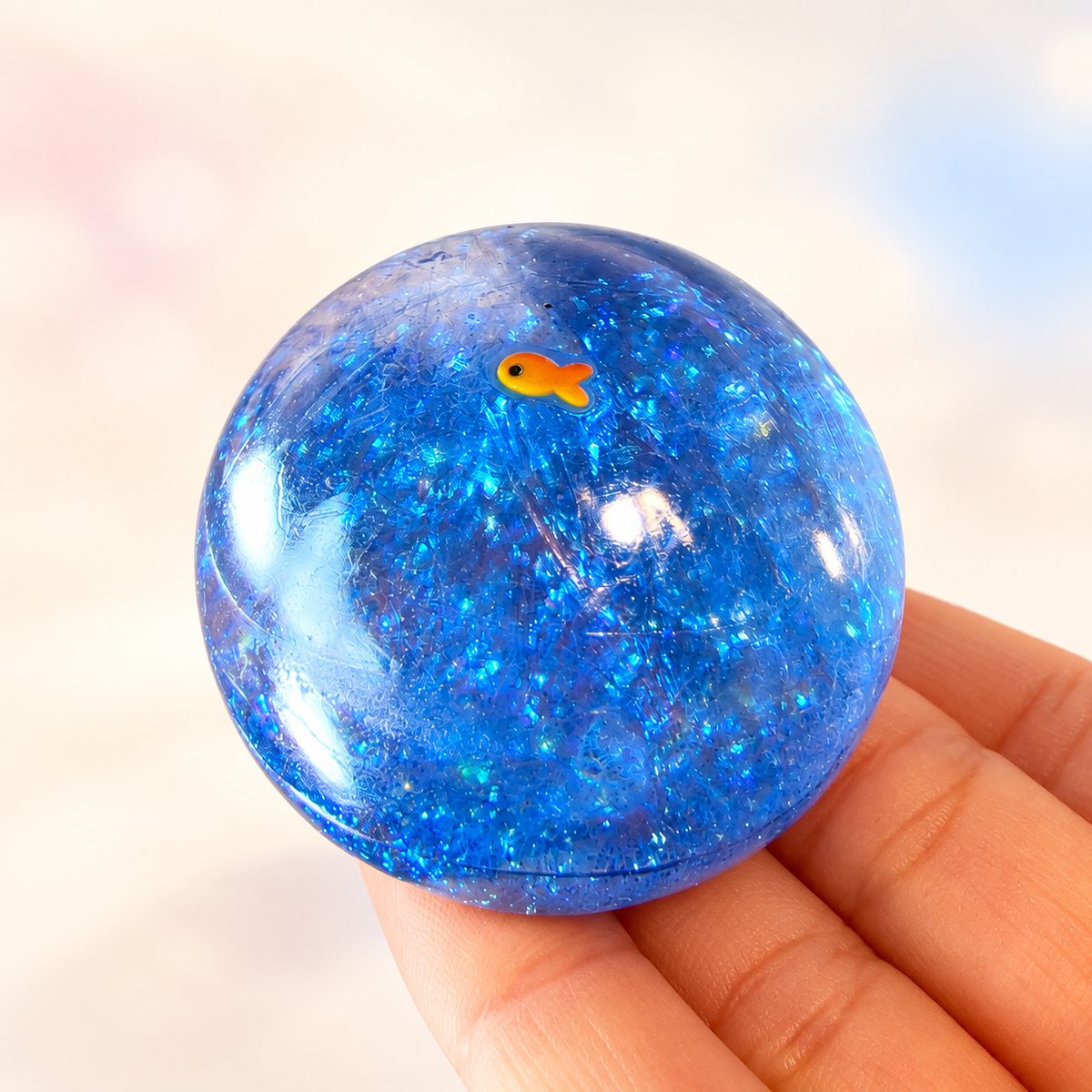 Glitter sea ball squishy — bright background