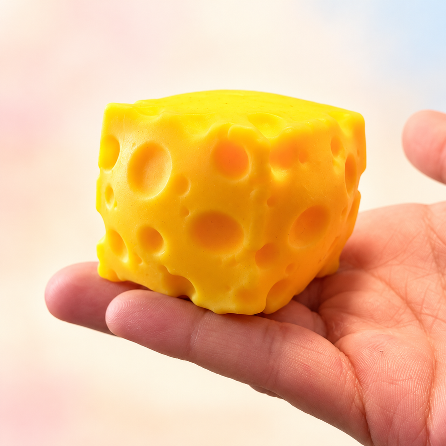 Cheese squishy! 🧀 — bright background
