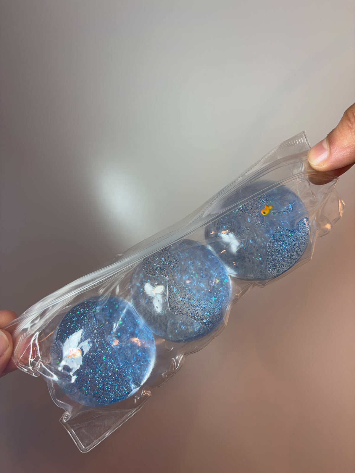 Glitter sea ball squishy 3-pack