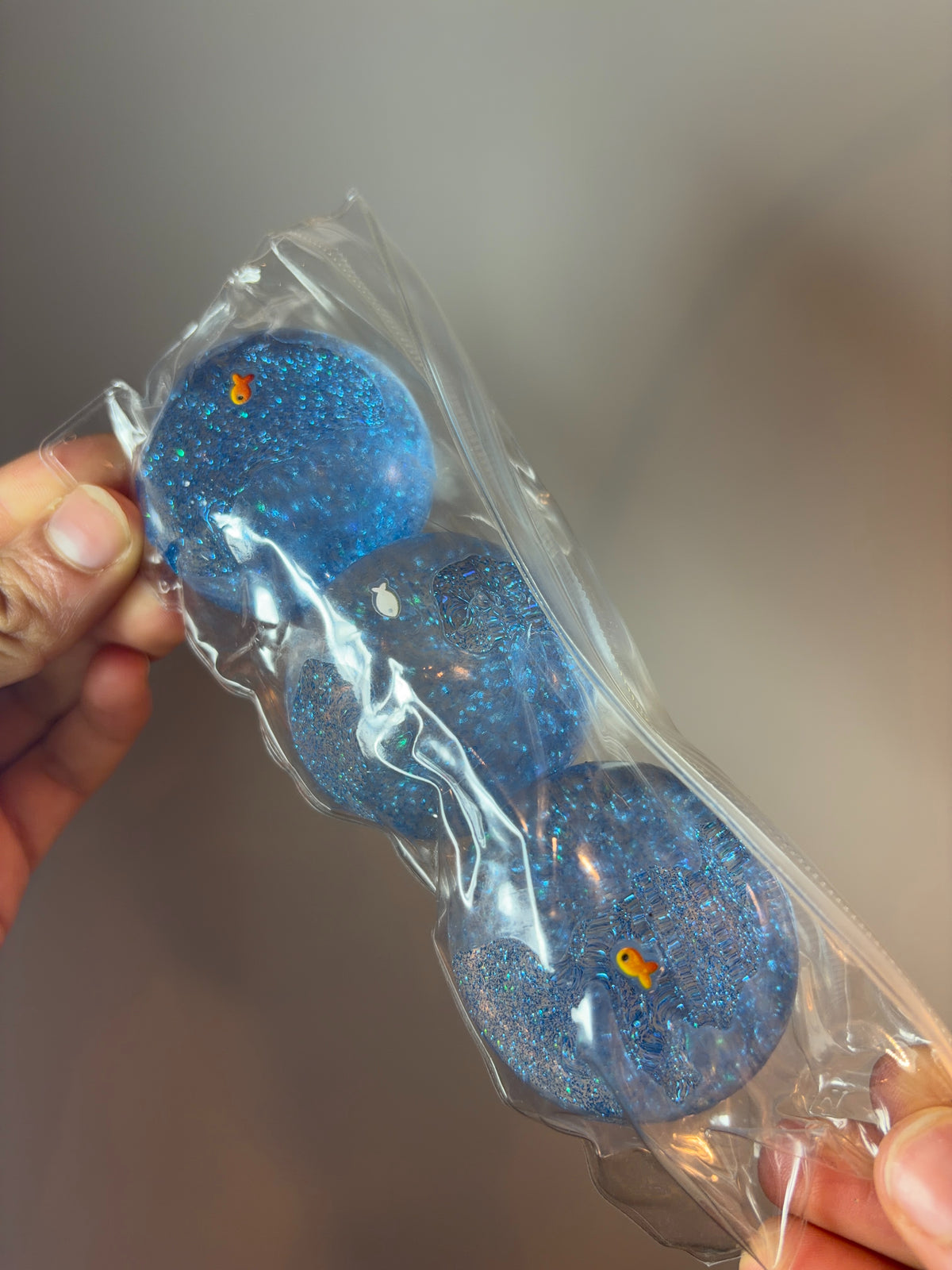 Glitter sea ball squishy 3-pack